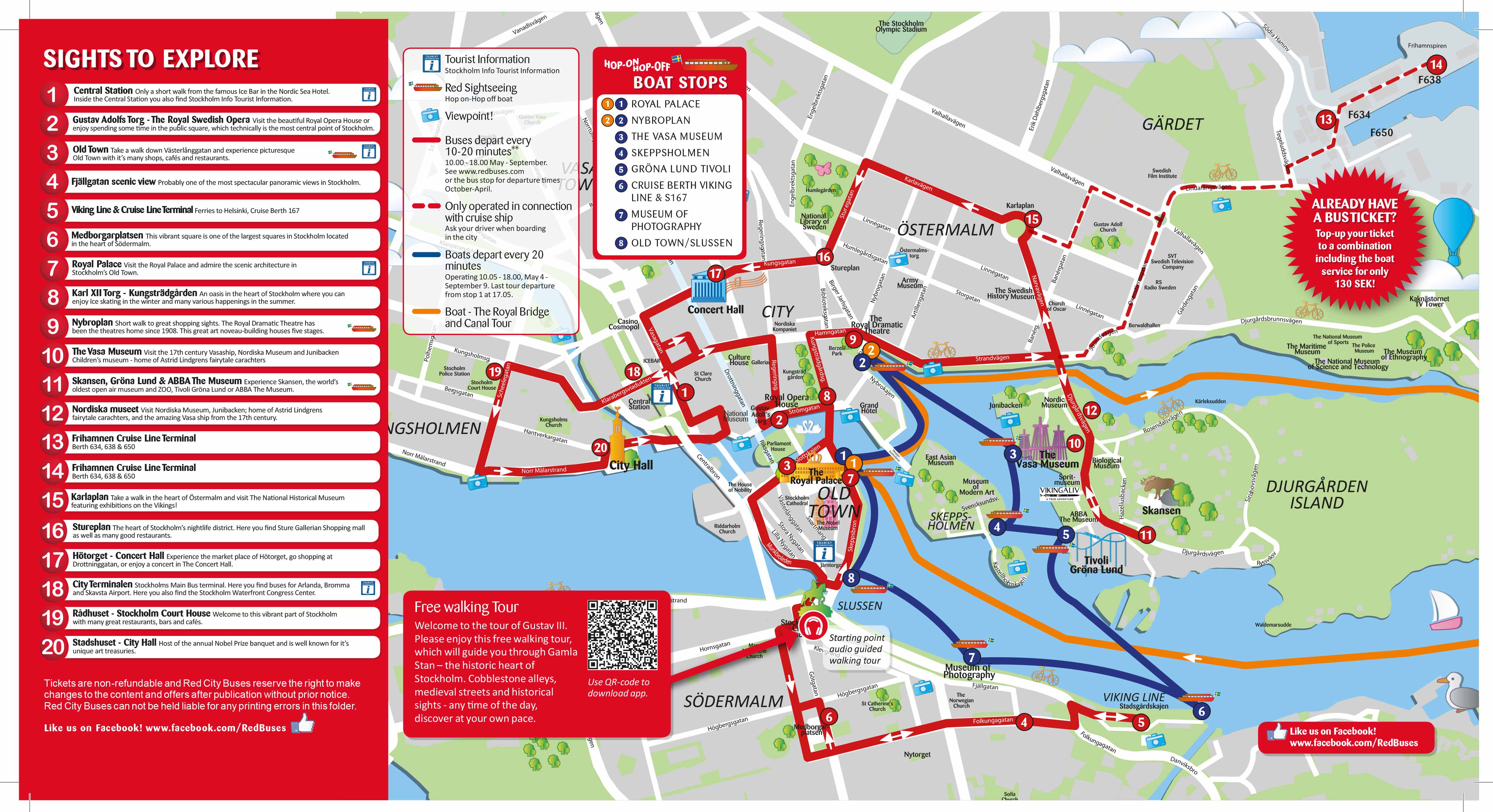 Red Sightseeing Stockholm Hop On Hop Off Bus Boot